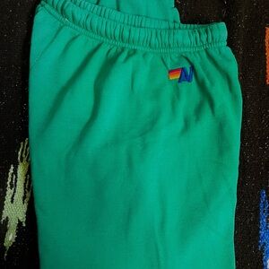 Aviator Nation Happy Face
Vibrant Green Jogger Sweatpants with Elastic Waistband